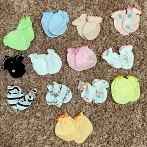 Baby Girl mittens - newborn - set of 13
